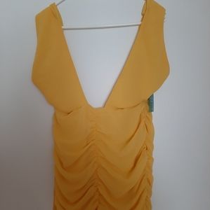 Forever 21 Contemporary Yellow Woven Halter neck
